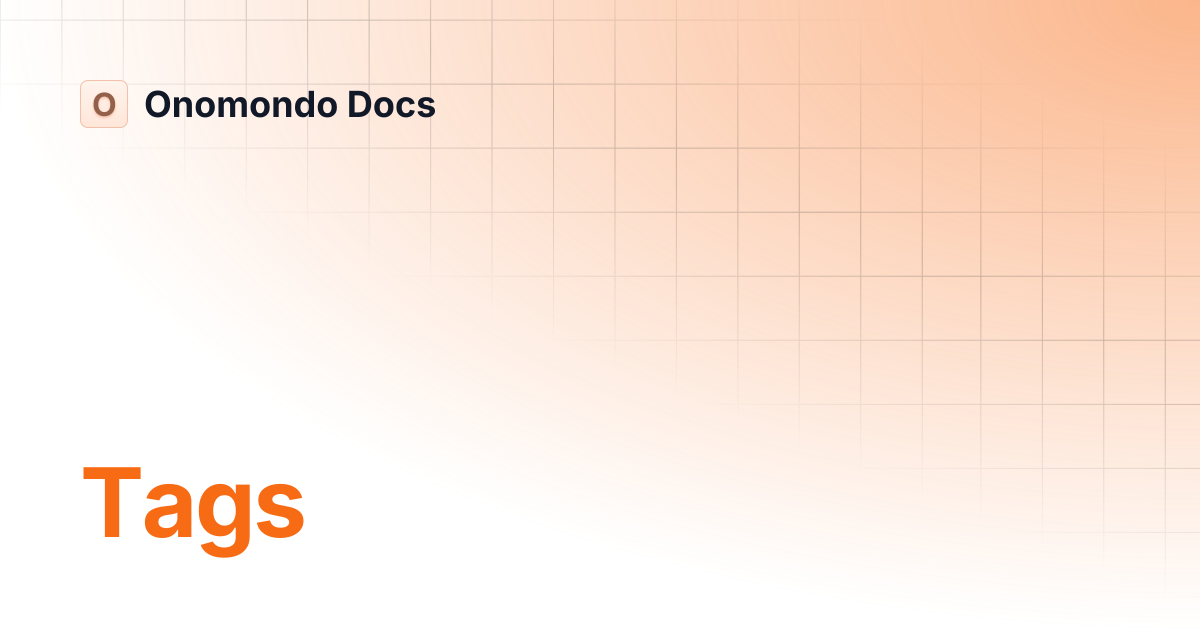 Tags | Onomondo Docs