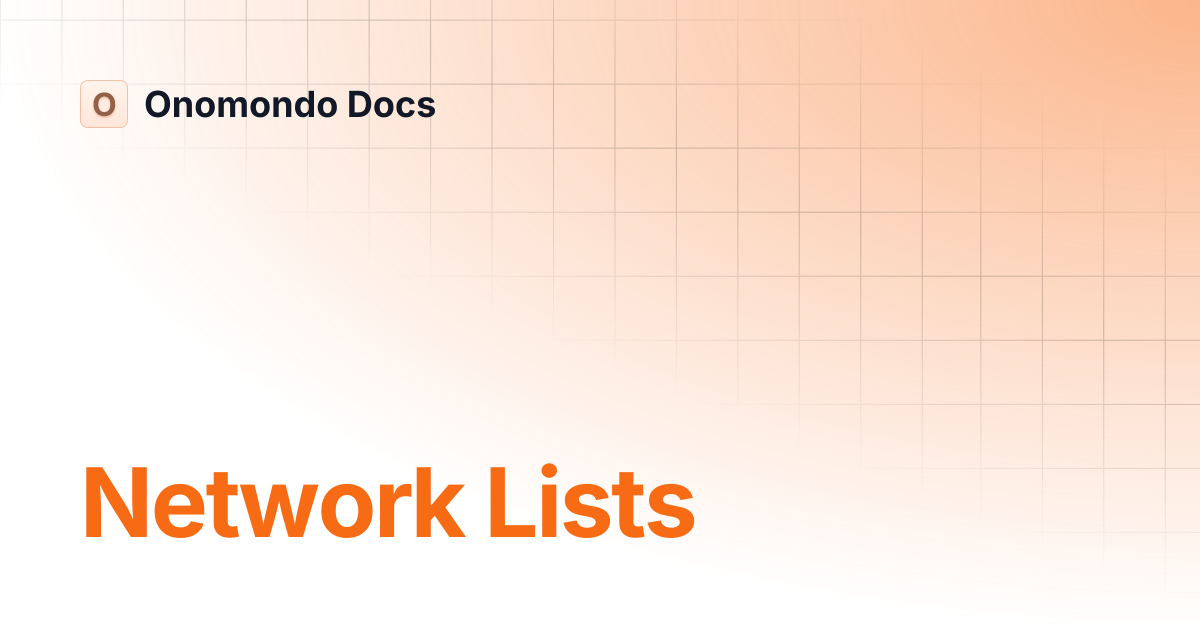 Network Lists | Onomondo Docs